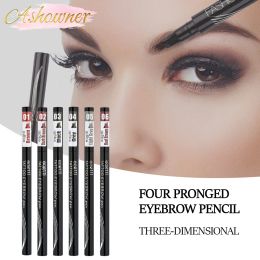 Enhancers Natural Eyebrow Pen Waterproof Lasting Fourclaw Eye Brow Tint Makeup For Eyebrow Pencil Brown Black Grey Brush Cosmetics Makeup