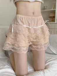 Women's Panties Summer Fashion Bow Lace One Size Pyjama Shorts Elastic Strap Layered Ruffles Decorative Beach