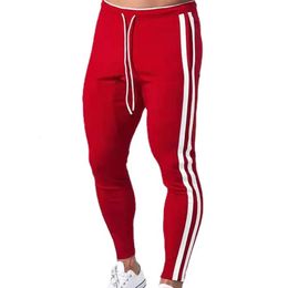 Mens Joggers Striped Sweatpants Casual Long Pants Fitness Trousers Sportwear 240410