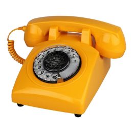 Accessories Corded Telephone Rotary Dial Home Telephone Orange Antique Old Fashion Home Phone Classic Vintage Telephones Best home Gift