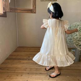 Girl Dresses Girl's Flying Sleeve Casual Sundress Holiday White Skirt Toddler 4t Infant Thanksgiving Dress