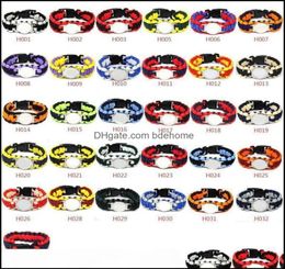 Survival Bracelets Hiking And Cam Sports Outdoors Mix Styles 32 Football Team Paracord Custom Made Customised Logo Umbrella3239632