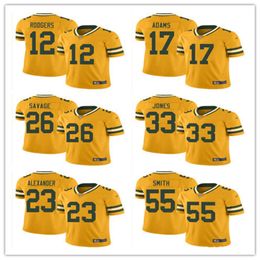 Football Jerseys Rugby Clothes Packager 12#17#23# Yellow Reverse Version Embroidery Legendary Men's Wear