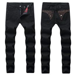 2020 new Mens Straight Slim Fit Biker Jeans With Zip men s clothing Distrressed Hole Streetwear Style luxury Robin Jeans8756334