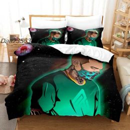 sets New Chris Brown Bedding Set Single Twin Full Queen King Size Bed Set Aldult Kid Bedroom Duvetcover Sets 3D Anime Bed Sheet Set