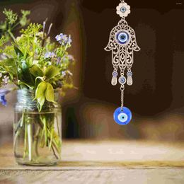 Decorative Figurines Pendant Coloured Glass Devil's Eye Moon Lucky Elephant Mother Gifts Household Decor Alloy Ornament