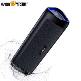 Portable Speakers WISE TIGER portable bluetooth speaker Stereo Sound wireless bluetooth5.3 speaker 24-Hour Play time RGB light AUX-in Typec charge d240425