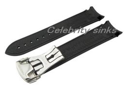 22 mm 20 mm buckle The new highgrade silicone rubber strap black waterproof diving silver buckle strap for omega3106122