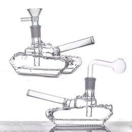 Cheapest Unique Hookahs Glass Bong Water Pipe Recycler Dab Oil Rig Inline Honeycomb Perc 14.5mm Joint Bubbler Ash Catcher Bongs with Downstem Oil burner pipe