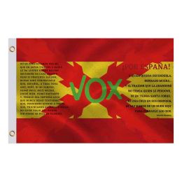 Accessories Spain Flag Burgundy And Poem Of The Anthem Of The Spanish Army Tercios With Name Of Party Vox 3x5Ft 90x150cm 100D Polyester