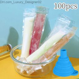 Ice Cream Tools 100 disposable popsicle molds popsicle bags and freezer tubes with zipper sealed ice cream color palette bags Q240425