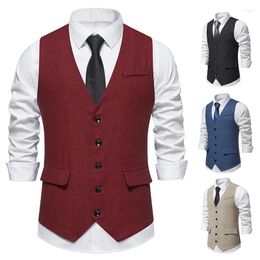 Men's Vests Chinese Style Vest Spring And Autumn Fashionable Retro Single Breasted Suit