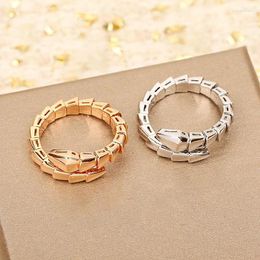 Cluster Rings CY Selling 925 Sterling Silver Smooth Snake Bone Ring Ladies Personality Trend Jewelry Party Couple Gift