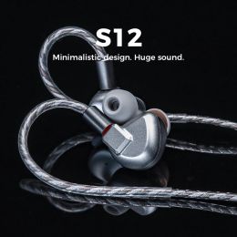 Earphones Letshuoer S12 |14.8mm Planar Magnetic Driver IEM HiFi Earphones with Silver Plated Monocrystalline Copper Cable 3.5mm Headphone