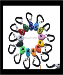 Dog Training Obedience Pet Click Clicker Whistle Agility Trainer Aid Wrist Lanyard Dog Training Obedience Supplies Key Chain Bqe1949524