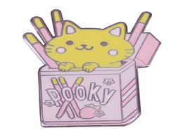 Pooky Strawberry Foodie Cat Brooch Kawaii Pink Cat Lapel Pins Metal Badges Gift For Kids Accessories4000510