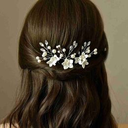 Wedding Hair Jewellery 3PCS U-shaped Pearl Flower Hairpin Ladies Bride Fashion Alloy hair accessories Wedding Jewellery headpiece d240425