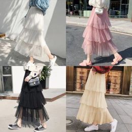 Skirts Spring And Summer Cake Skirt 2024 Fashion Long Section Fairy Net Yarn Women Gauze