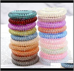 Candy Color Telephone Wire Cord Tie Girls Kids Elastic Band Ring Women Rope Bracelet Stretchy Scrunchy 7Jgiq Rubber Bands Hdb3K4038298