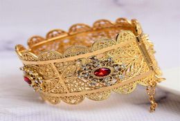 24k Gold Bangles for Women Gold Dubai Bride Zircon Wedding Ethiopian Bracelet Africa Bangle Arab Jewelry Zircon bracelet295r1342695