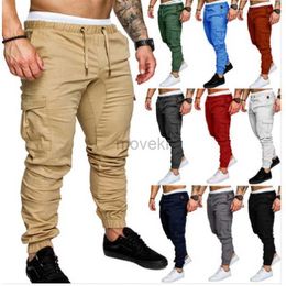 Men's Pants New Mens Cargo Pants Tooling Multi Pocket Trousers Woven Fabric Casual Safari Style Leggings MenS-5XL d240425