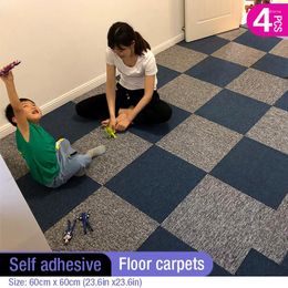 Carpets 4pcs 60x60cm Self Adhesive Carpet Living Room Floor Mat Decor Office El Staircase Anti-slip Wall Sticker