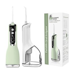 Irrigators Oral Irrigator Portable Dental Water Flosser USB Rechargeable Water Jet Floss Tooth Pick 4 Jet Tip 300ml 4 Modes IPX7 1400rpm