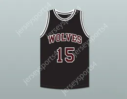 CUSTOM ANY Number Mens Youth/Kids ANTHONY KELLER 15 WOLVES HIGH SCHOOL BLACK BASKETBALL JERSEY TOP Stitched S-6XL