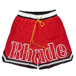 Herren Shorts 2022 Rhude Herren Shorts Sports Casual Mesh Short Männer Frauen Hochqualität klassische Strand Mode Luxus Designer Street Hip Hop1 OTS3