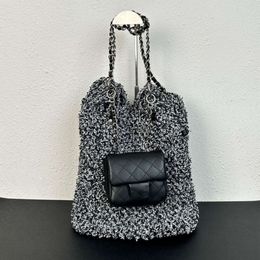 designer crossbody bag Weaving Versatile Fashion Colourful Weaving chanelee Mesh Bag Double Bag Design Large Capacity Shoulder Bag