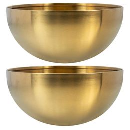 Dinnerware Sets 2pcs Stainless Steel Mixing Bowl Metal Salad Round Noodle Serving