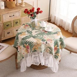 Table Cloth French Romantic Lace Restaurant American Retro Thickened Polyester Large Round