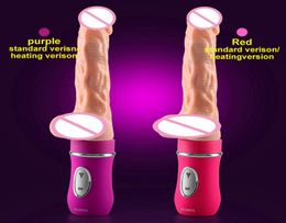 AILIGHTER Soft Dildo Vibrator Realistic Huge Penis Sex Toys Heating Automatic Telescopic Dildo Real Dick Sex Product For Women MX14644747