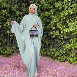 Ethnic Clothing Prayer Garment Muslim Hijab Dress Loose Batwing One Piece Ramadan Abayas For Women Dubai Arabic Turkey Islamic Clothes