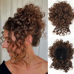 Chignon Chignon MISSQUEEN Synthetic Messy Curly Bun Hair Heat Resistant Elastic Band Wavy Bun Wig Suitable for Daily Wear by Women