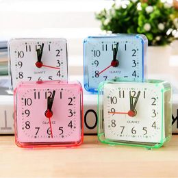Clocks Mini Square Small Bed Alarm Clock Transparent Case Digital Alarm Clock Children Student Desk Table Clock