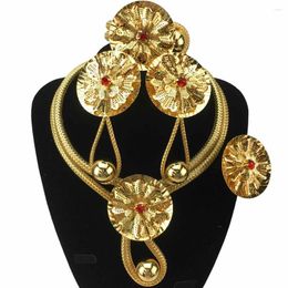 Necklace Earrings Set Fashion For Women African Nigerian Bridal Wedding Costume Jewelry Party Gift FHK17589