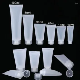 Storage Bottles 50Pcs 5ml-100ml Empty Plastic Frosted Soft Tubes With Flip Lids Refillable Hand Creams Lotion Cosmetic Sample Containers