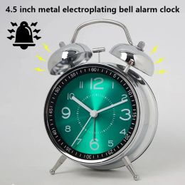 Clocks Iron Art Student Small Alarm Clock Children's Silent Fashion Table Clock Desktop Creative Glow Pointer Quartz Watch