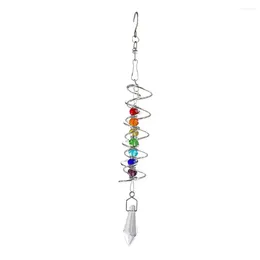 Decorative Figurines Faux Hanging Decoration Indoor Suncatcher Healing Chakra Stone With Rainbow Prism For