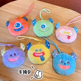 Cute Little Monster Wrist Plush Zero Wallet Pendant for Girls Carrying Mouth, Red Envelope Earphone Bag, Backpack Pendant