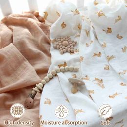 Blankets Swaddling 100% Organic Cotton Baby Blankets Newborn Muslin Wrap Baby Bed Muslin Swaddle Blanket Giraffe Print Gauze Bath Towel