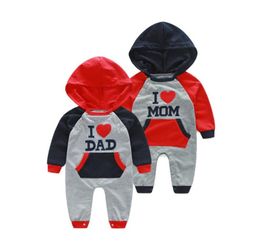 Toddler Infant Baby Boys Girls Embroidery Letter Print Hooded Romper Jumpsuit Outfits Twins Baby Romper Autumn Clothes HOOLER 20104260023