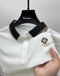 Men's Polos High End Brand Design Embroidered Short Sleeve POLO Shirt Men Summer Fashion Korean Version Ice Silk Breathable Casual T-shirt