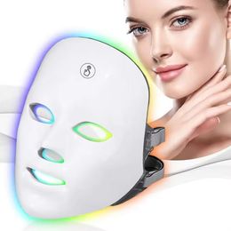 2024 top sale electric led photon facial & neck mask skin rejuvenation therapy 7 Colour led facial masks