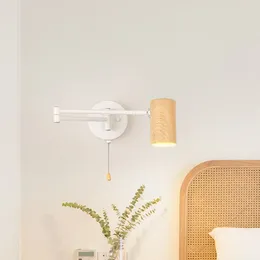 Wall Lamp Nordic Restaurant Bedside Bedroom Retractable Swing Arm Folding Study Reading Eye Protection LED Lamps