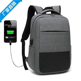 Backpack Solid Colour Spliced Trendy Business For 15.6-inch Laptop From China