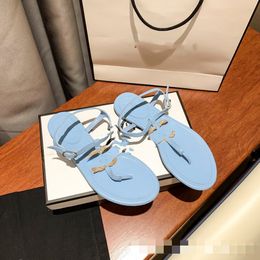 Luxury Metal Letter Herringbone Sandals Spring New Pearl Hollow Simple Buckle Clip Toe Women's Shoes