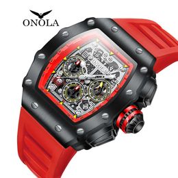 Onola Novo Multi Funcional Quartz Multi Watch Men's Watch Silicone Tape Sports Watch