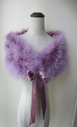 Real Ostrich Feather Fur Shrug Cape Bride Wedding Party Shawl Wrap Soft 12Colors6011975